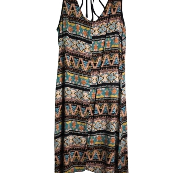 Mlle Gabrielle Black and Brown Aztec Sundress - Picture 4 of 13